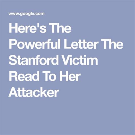 Here's The Powerful Letter The Stanford Victim Read To Her 